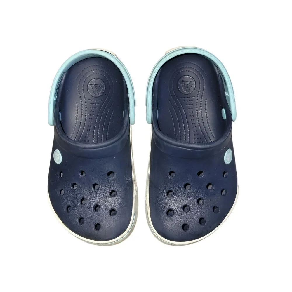 CROCS Blue and White Water Shoes with Perforated Design